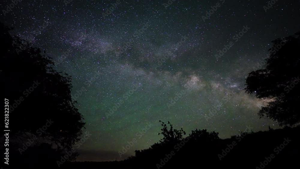 Milky Way Time Lapse Over Trees Black Mesa State Park Milky Way Time Lapse Over Trees Black Mesa State Park