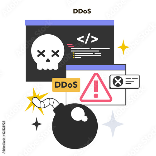 Distributed denial of service. Cyber-attack that makes machine or network