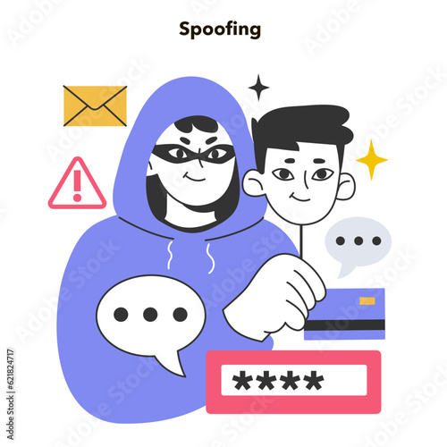 Spoofing attack. Fraudster pretend to be someone or something