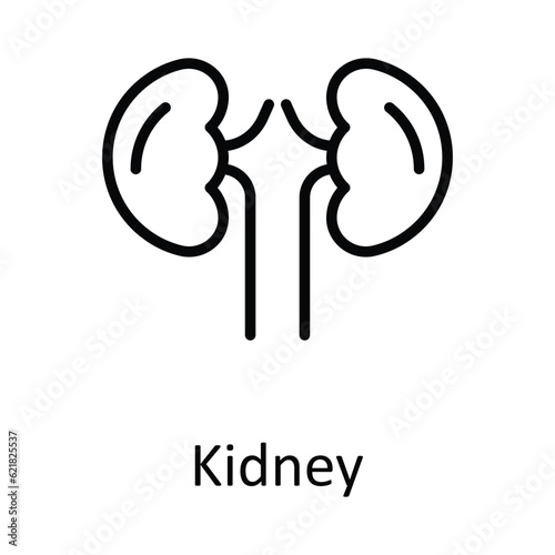 Kidney Vector  outline Icon Design illustration. Medical and Health Symbol on White background EPS 10 File