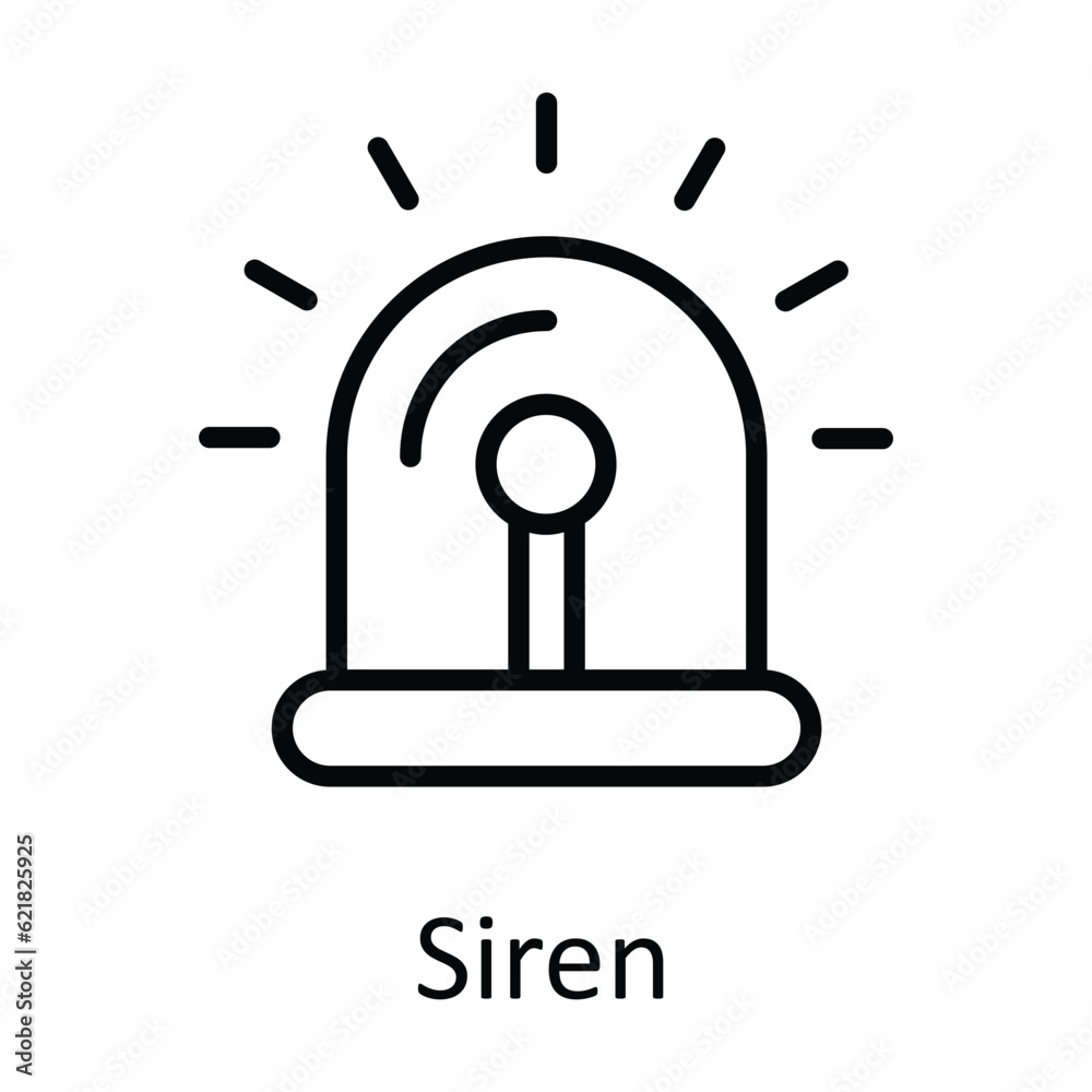 Siren Vector outline Icon Design illustration. Medical and Health Symbol on White background EPS 10 File Siren Vector outline Icon Design illustration. Medical and Health Symbol on White background EPS 10 File
