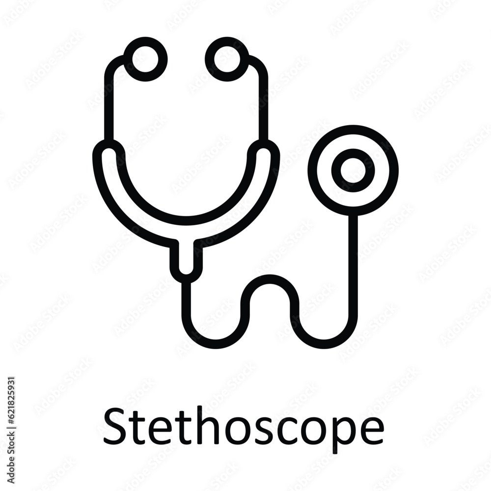 Stethoscope Vector outline Icon Design illustration. Medical and Health Symbol on White background EPS 10 File Stethoscope Vector outline Icon Design illustration. Medical and Health Symbol on White background EPS 10 File