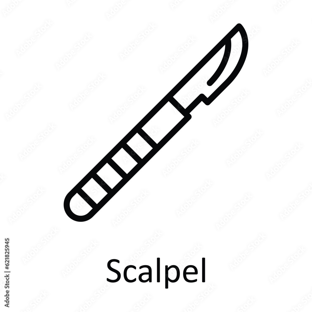 Scalpel Vector outline Icon Design illustration. Medical and Health Symbol on White background EPS 10 File Scalpel Vector outline Icon Design illustration. Medical and Health Symbol on White background EPS 10 File