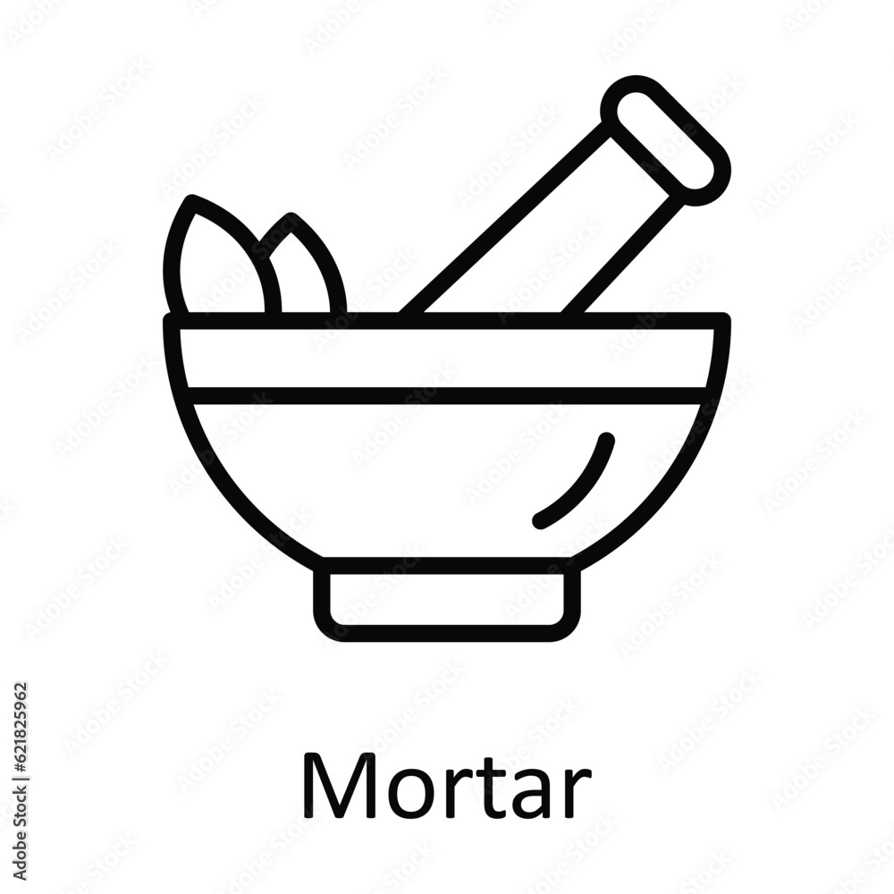 Mortar Vector outline Icon Design illustration. Medical and Health Symbol on White background EPS 10 File Mortar Vector outline Icon Design illustration. Medical and Health Symbol on White background EPS 10 File