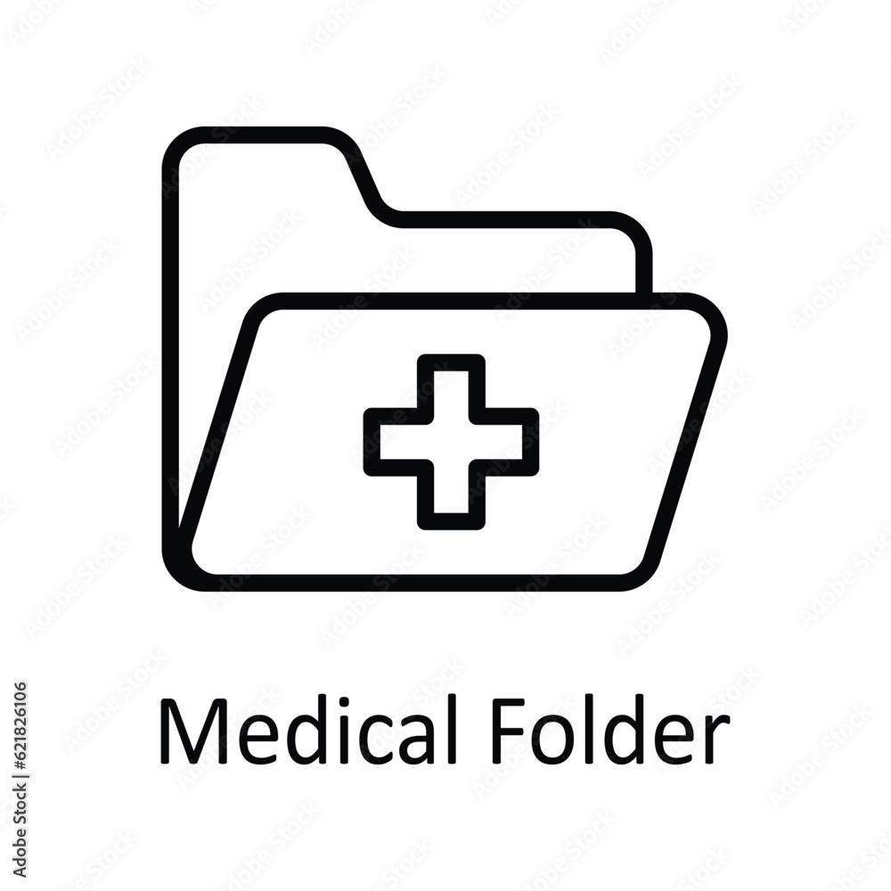 Medical Folder Vector outline Icon Design illustration. Medical and Health Symbol on White background EPS 10 File Medical Folder Vector outline Icon Design illustration. Medical and Health Symbol on White background EPS 10 File