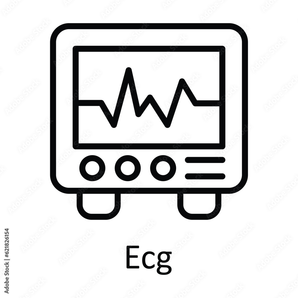 Ecg Vector outline Icon Design illustration. Medical and Health Symbol on White background EPS 10 File Ecg Vector outline Icon Design illustration. Medical and Health Symbol on White background EPS 10 File
