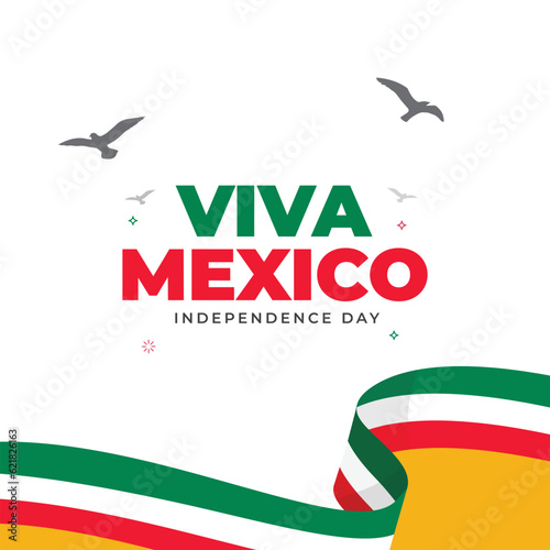 Viva mexico independence day banner design template