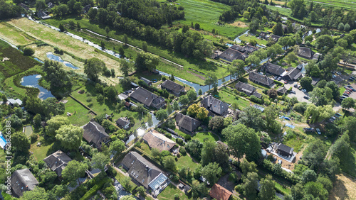 Village of Giethoorn. National Park de Wieden. Watervillage. Canals. Venice of the north. Aerial. photo