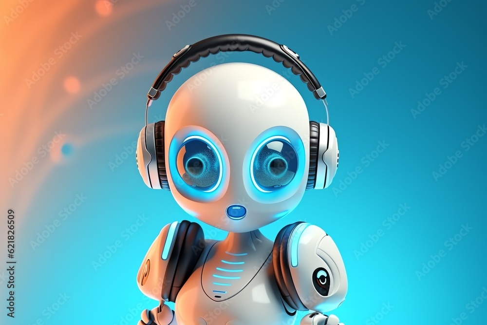 Fototapeta premium a robot with headphones