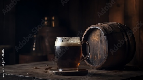 a glass of beer on a wooden table