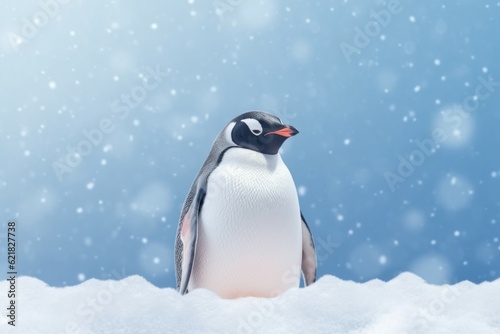Penguin cold background. Generate Ai