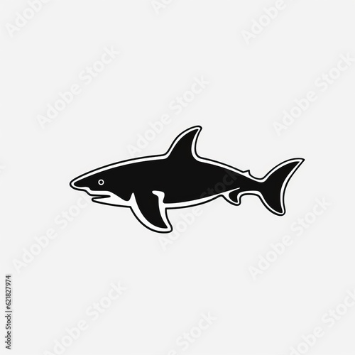 Minimalist Shark Vector Icon For Algeapunk And Wetcore Designs photo