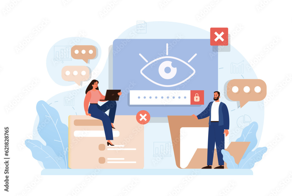 Cyber or web security set. Artificial intelligence provide data protection Cyber or web security set. Artificial intelligence provide data protection