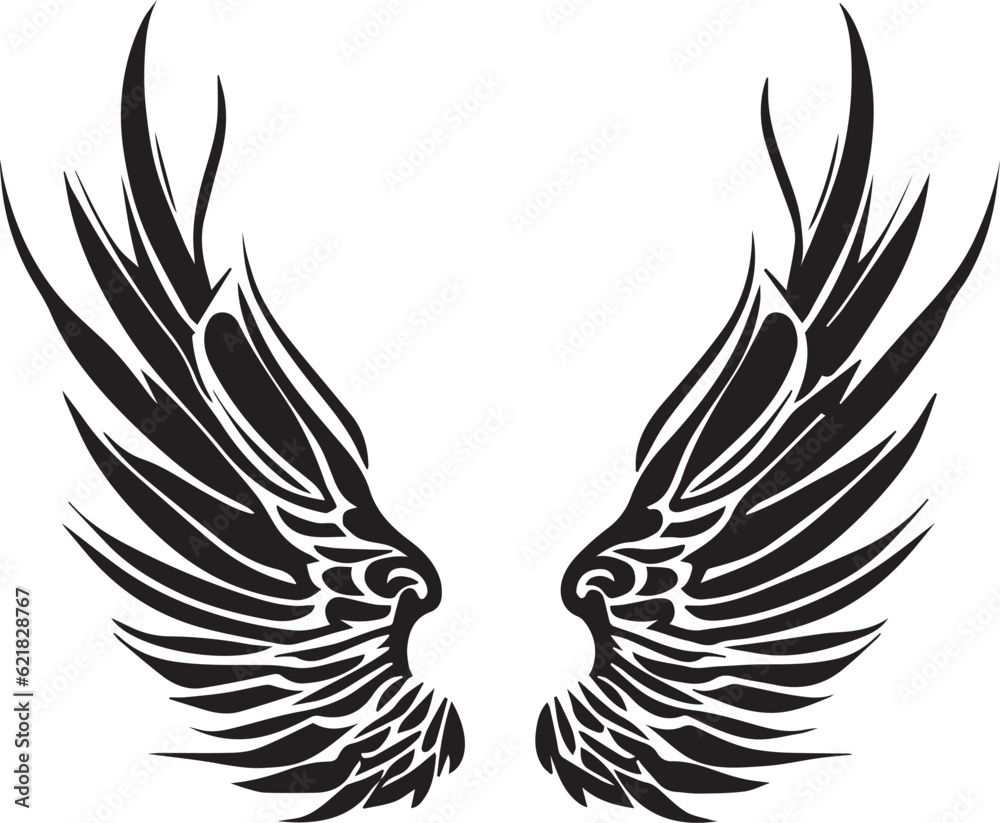 Fototapeta premium wings tattoo design illustration