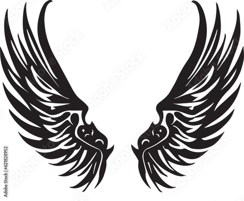 wings tattoo design illustration