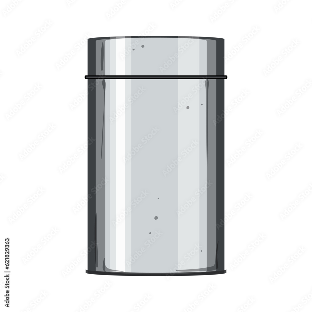 steel metal tin can cartoon. food blank, cylinder container, conserve silver steel metal tin can sign. isolated symbol vector illustration
