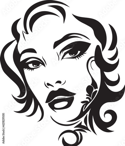 beautiful women face tattoo illustration vector