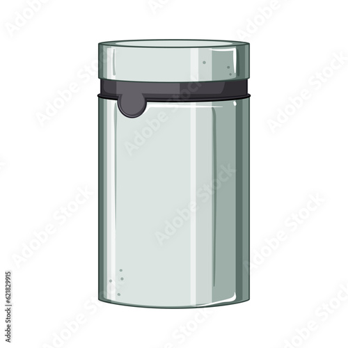 conserve metal tin can cartoon. silver packaging, lid ned, template product conserve metal tin can sign. isolated symbol vector illustration