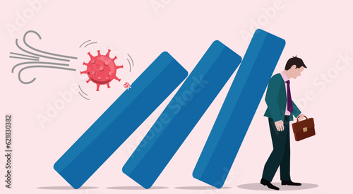 COVID-19 Coronavirus outbreak financial crisis help policy, company and business survive, Jobless Employee Losing job, economic collapse from COVID-19 virus in Covid pandemic. Sad worker in job losing