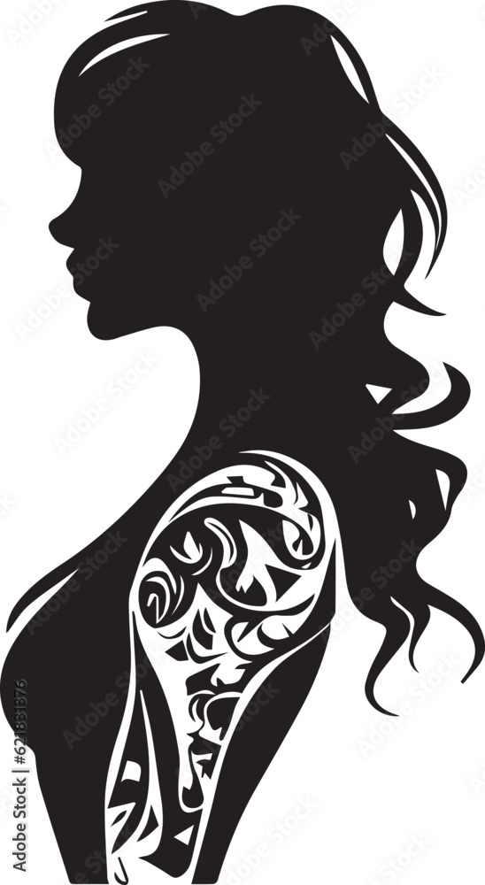 beautiful women tattoo design vector illustration
