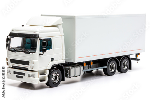 Cargo truck isolated on white