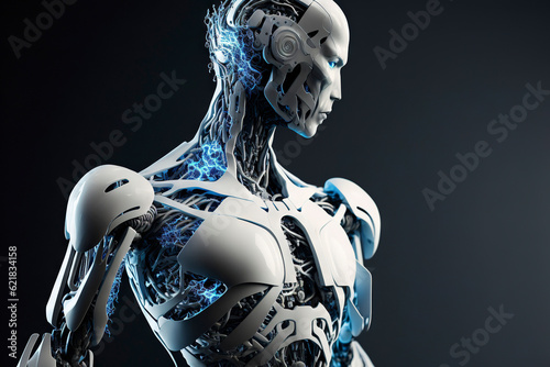 Humanoid Cyborg. Generative AI
