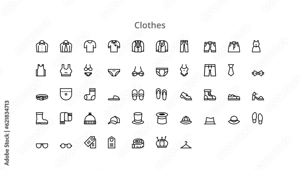 Clothes icon set. Website set icon vector. for computer and mobile