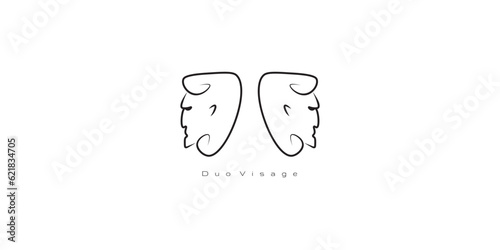 duo visage business logo design, brand logo