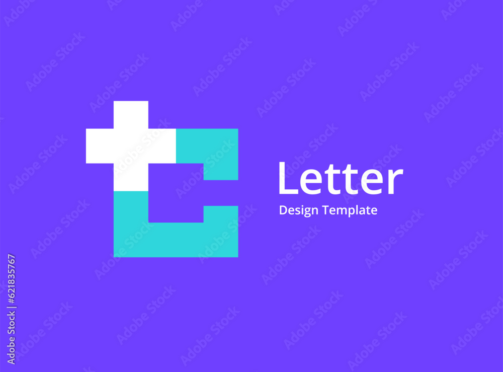 Letter C cross plus medical logo icon design template elements Letter C cross plus medical logo icon design template elements
