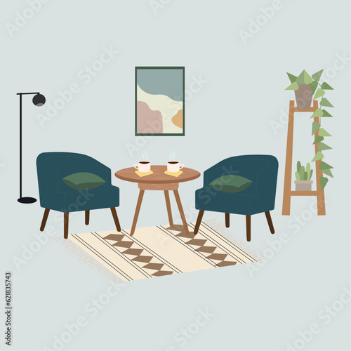 House interior with furniture scenery