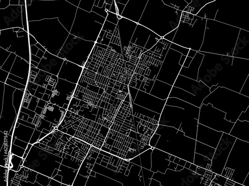 Photos Vector road map of the city of  Carpi in the Italy with white roads on a black background