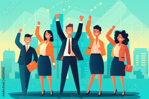 business people team success illustration Generative AI