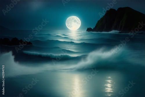 moon over the sea