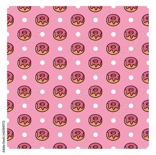 donut pattern fabric with circle 