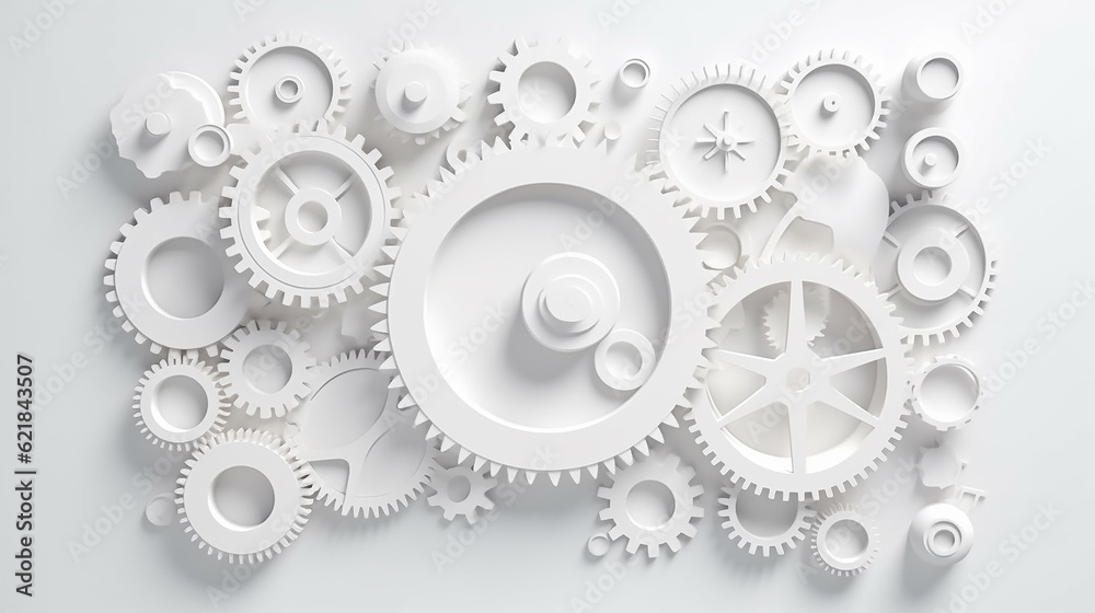 gears on a white background concept car service. generative ai gears on a white background concept car service. generative ai