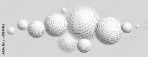 Defocused light levitating spheres atmospheric ambient vector background, 3D balls dynamic design, soft and easy futuristic wallpaper.