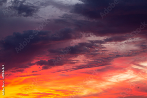 Red sunset sky dramatic in north © romantsubin