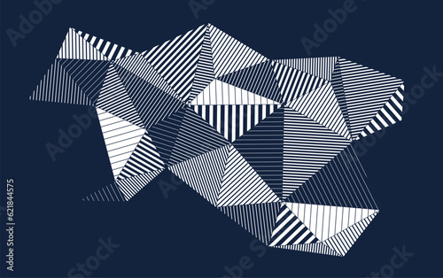 Abstract vector artistic geometric background polygonal triangles style, low-poly dynamic art wallpaper, neo geometry design, rhythmic decoration.