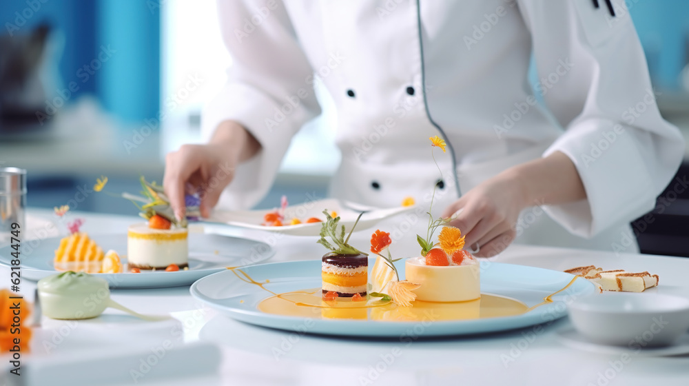 Skilled Female Chef Bringing Flavors to Life in the Kitchen. Generative Ai Skilled Female Chef Bringing Flavors to Life in the Kitchen. Generative Ai