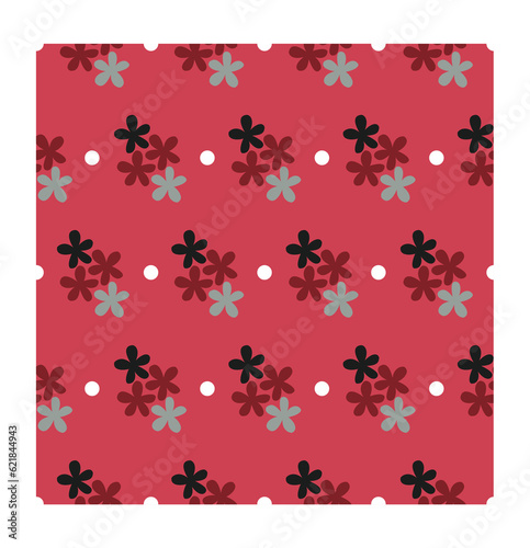 flower pattern fabric with circle 