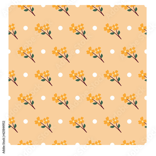 flower pattern fabric with circle 