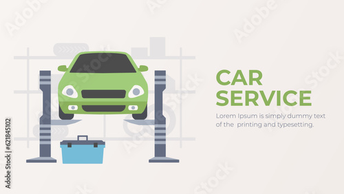 Car service vector. Auto repair service illustration.