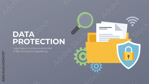 Data protection vector. Security of information on the Internet concept. Private datastorage illustration.