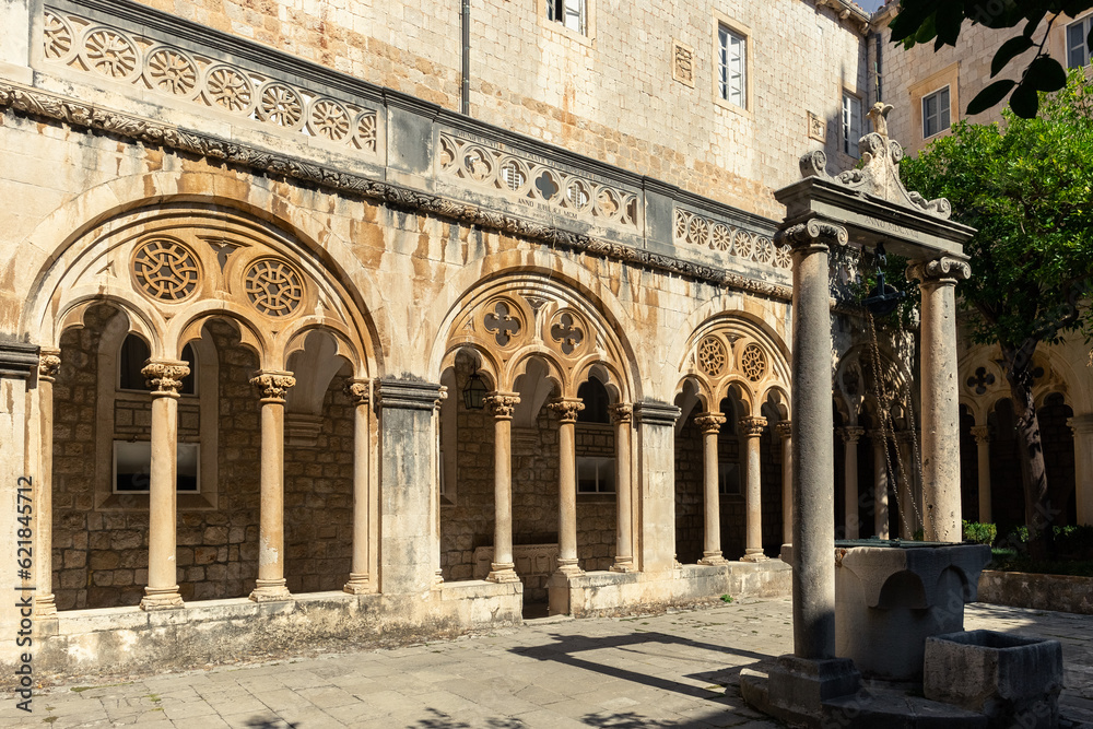 Gothic Courtyard in Dubrovnik Monastery