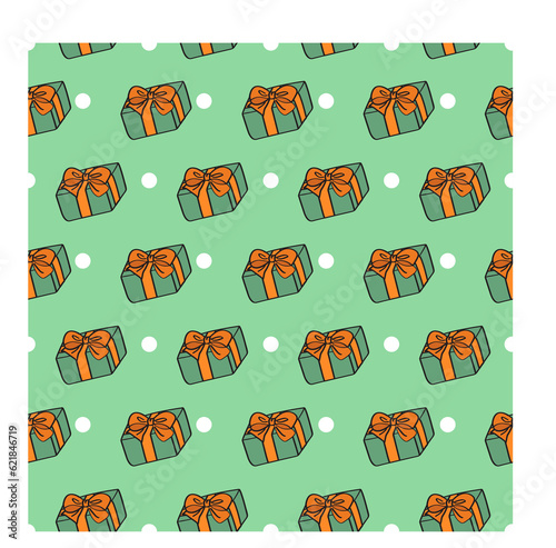 gift box with circle pattern