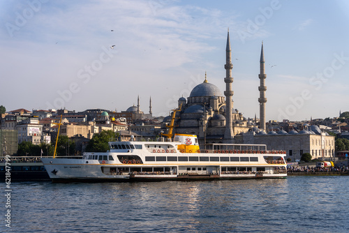 Waterfront at Eminonu with the Rustem Pasha Mosque on the skyline