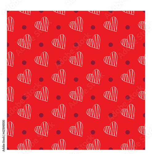 heart and circle fabric pattern 