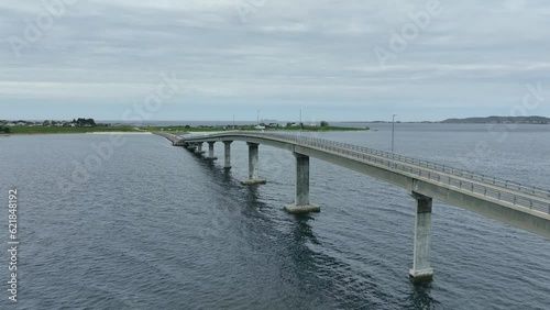 Wallpaper Mural Giske bridge outside Alesund Norway - Forward moving aerial beside bridge with Gjerdesanden beach in background Torontodigital.ca
