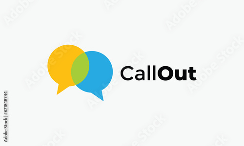 Talk sign logo vector line graphic concept consulting communication network inform concept information technology solution