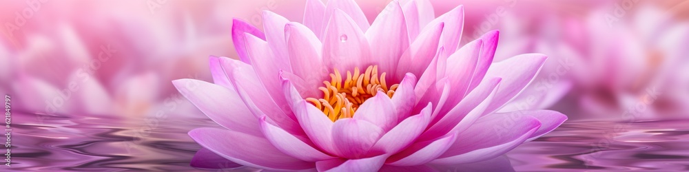 Beautiful pink lotus or water lily on lotus pond with blurred pink background Beautiful pink lotus or water lily on lotus pond with blurred pink background